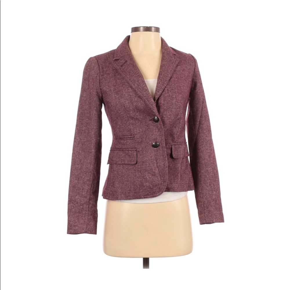 Banana Republic Burgundy Tweed Blazer, size 0